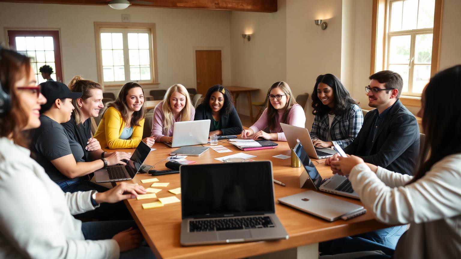 Volunteer committee planning a fundraising event