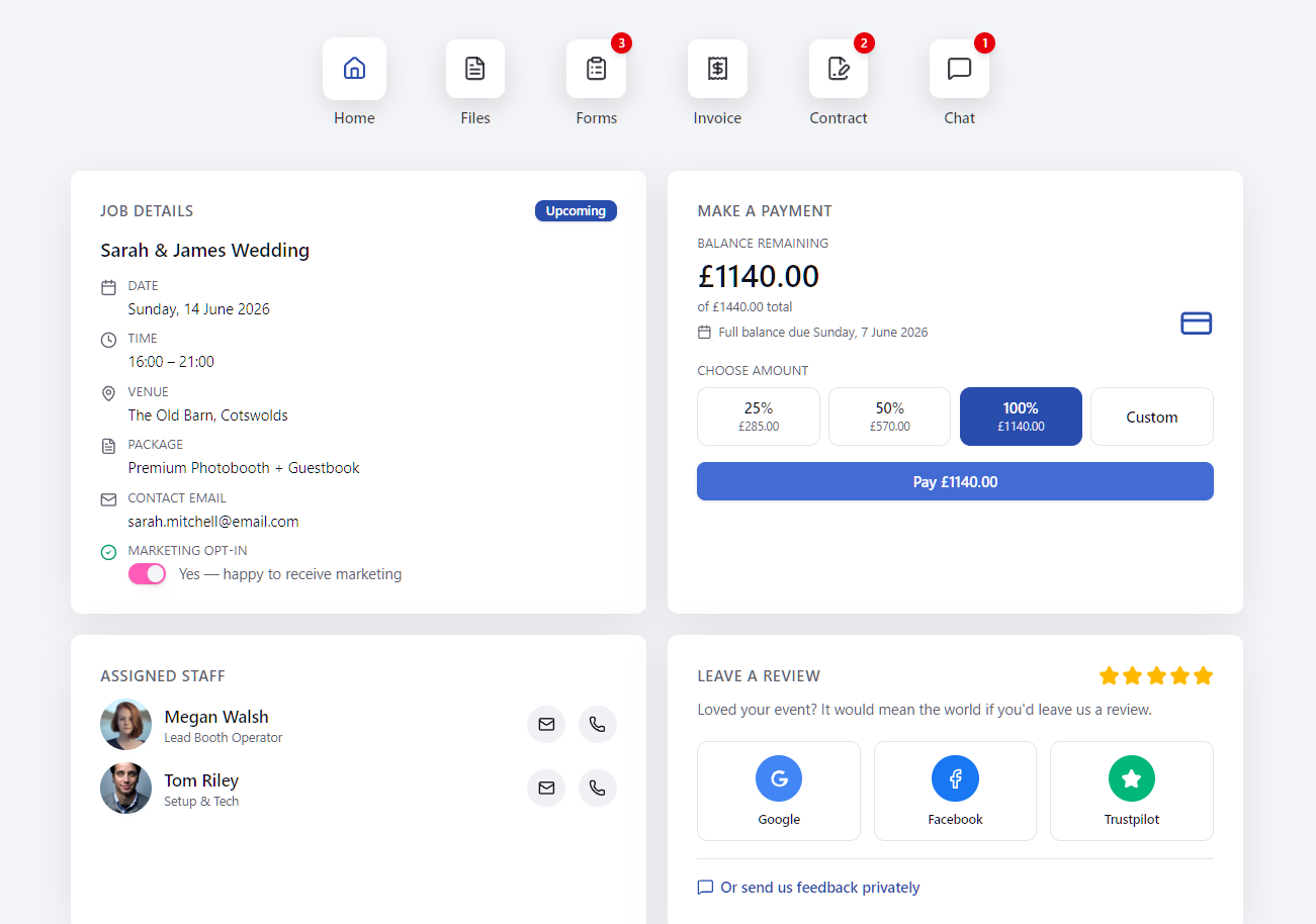 Client self-service portal